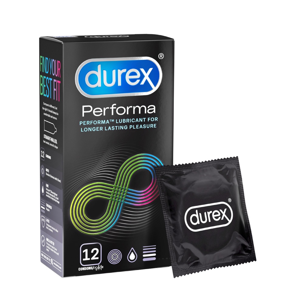 Bao cao su durex performa hộp 12 cái, bcs kéo dài thời gian, ngăn xuất tinh sớm