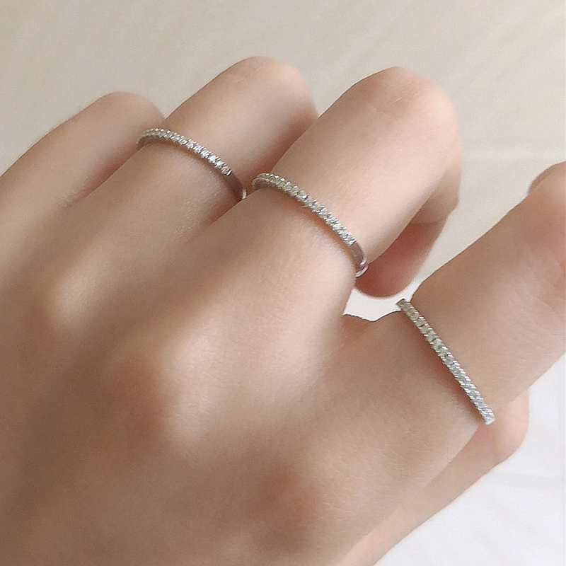 Nhẫn Bạc Nữ Đính Dải Đá Đơn Giản N2464 - Bảo Ngọc Jewelry
