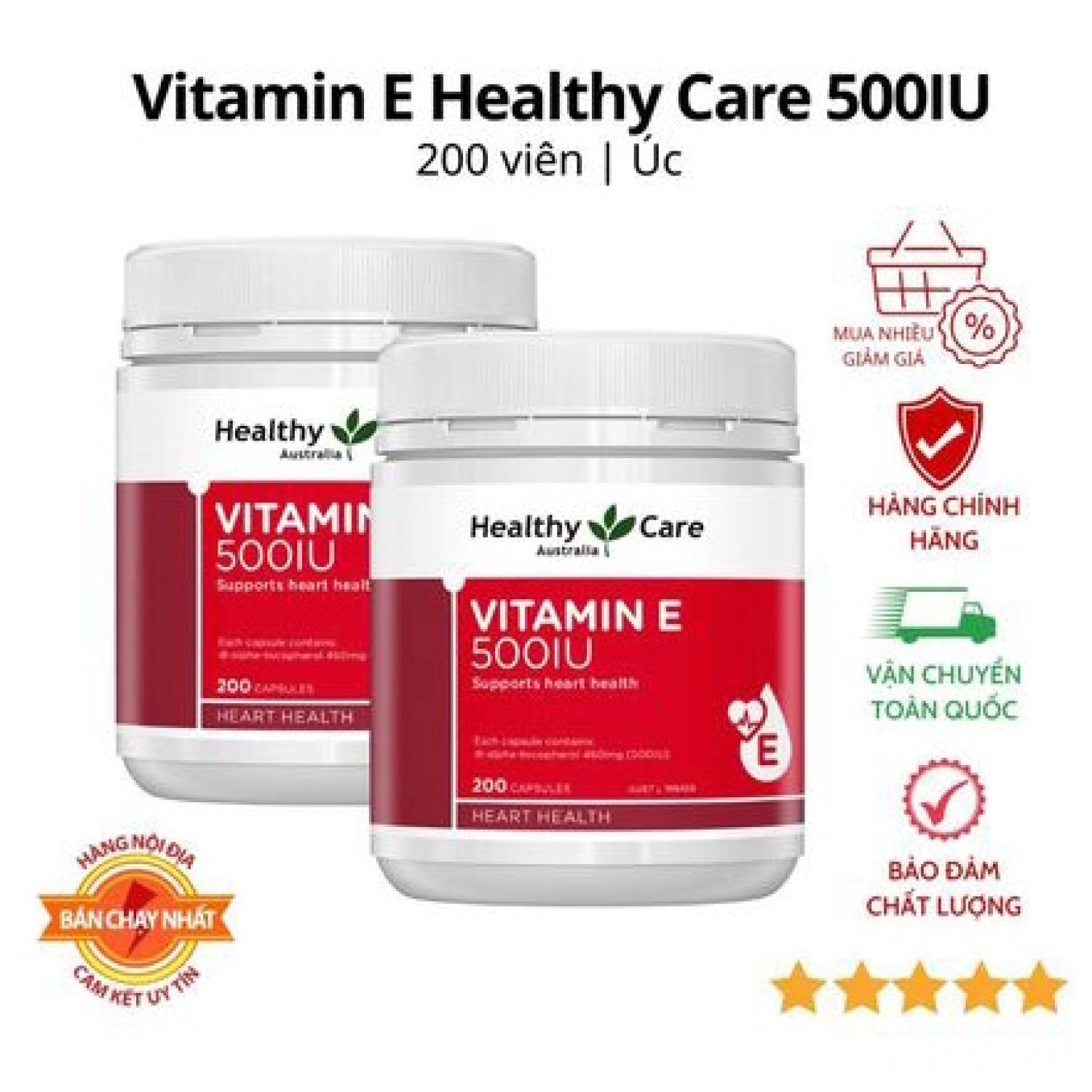 HealthyCare Vitamin E hộp 200v