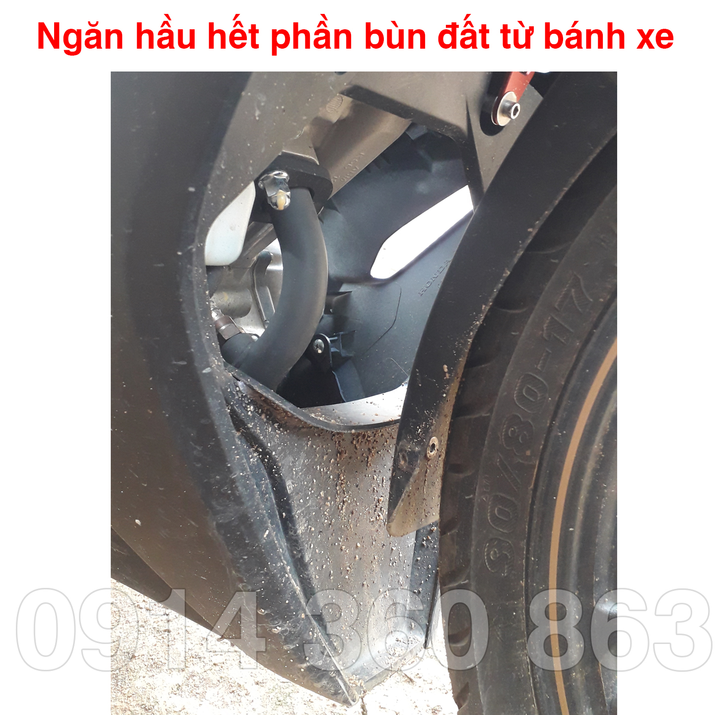 Miếng dán Chắn bùn cổ bô Winner X bằng cao su