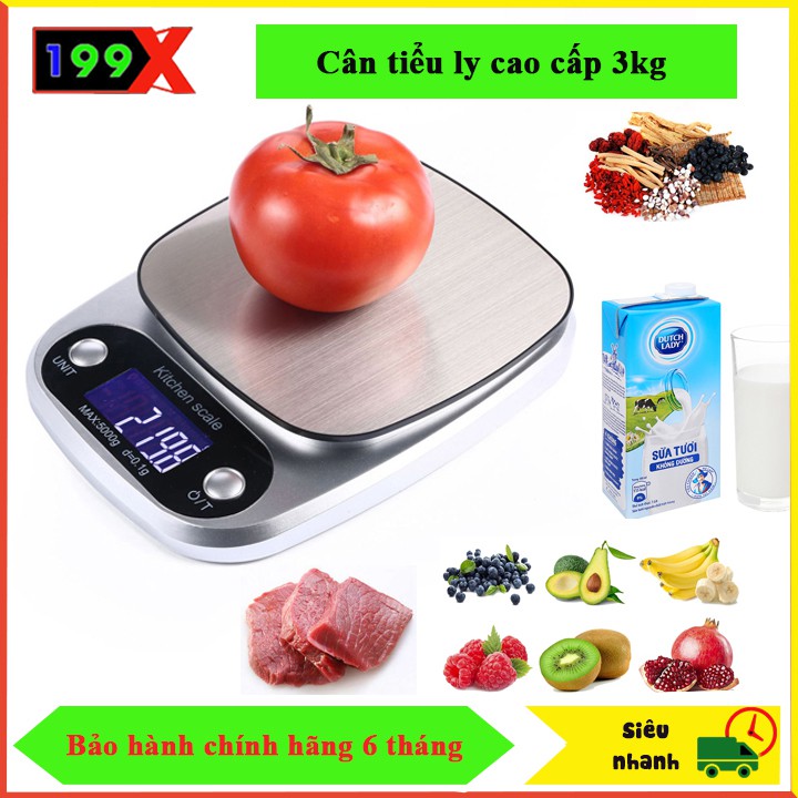 Cân điện tử cân tiểu ly Plasfrom độ chính xác cao 500gr/0.01G 1KG/0.1G 3KG/0.1G cân thực phẩm cân nhà bếp cân làm bánh- BẢO HÀNH 12 THÁNG BỞI F88 PLUS