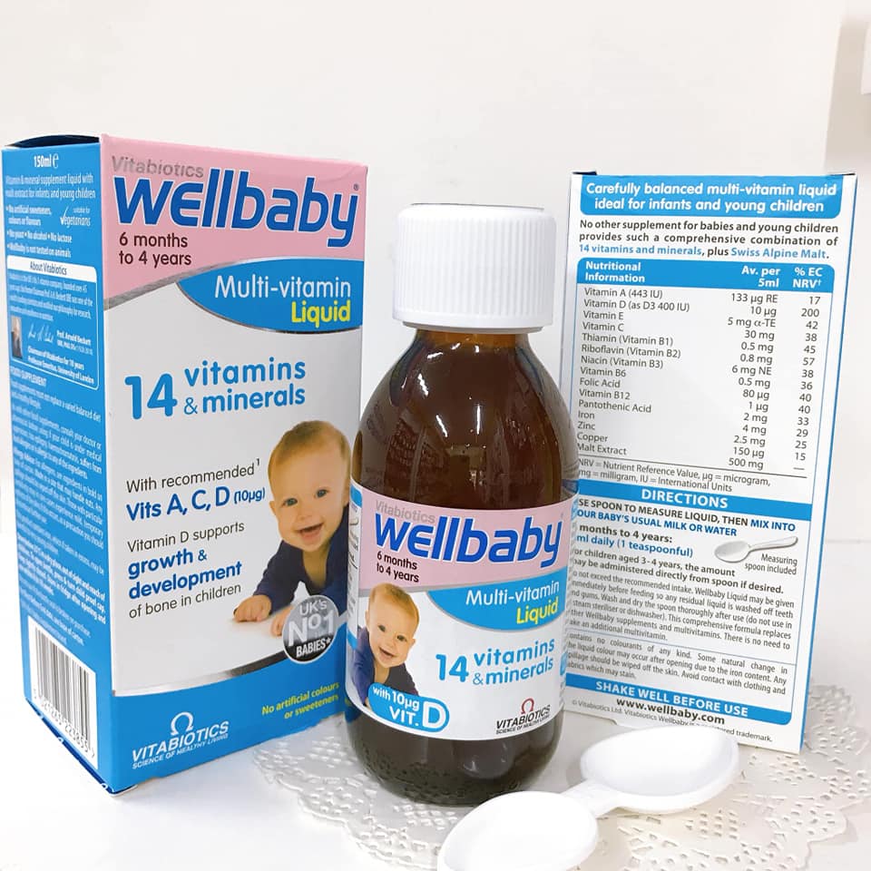 Multi Vitamin WellBaby Liquid 150ml, bổ sung Vitamin tổng hợp cho bé