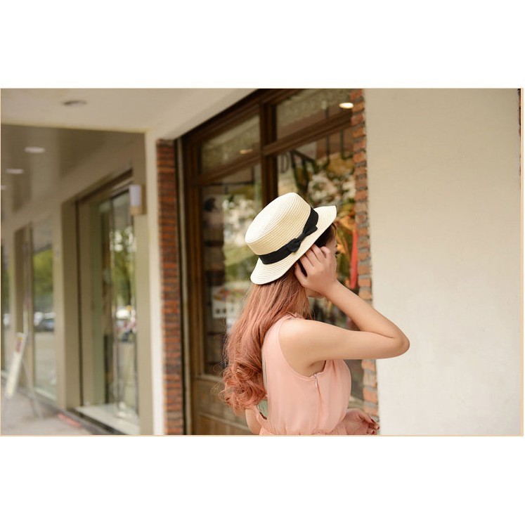 Nón Cói Đi Biển Vành Nhỏ Nơ Đen