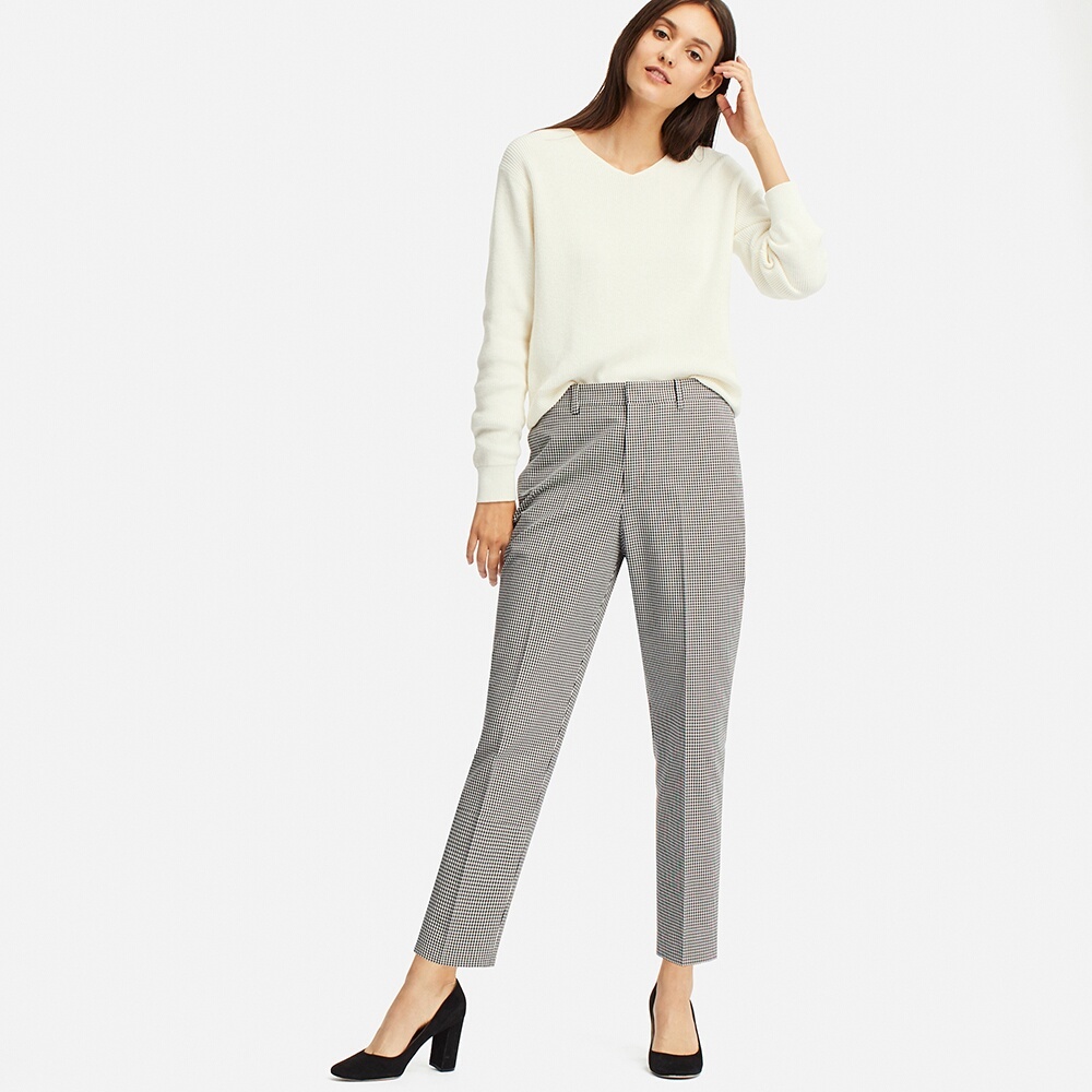 Quần công sở nữ kẻ dáng lỡ uniqlo - 417804