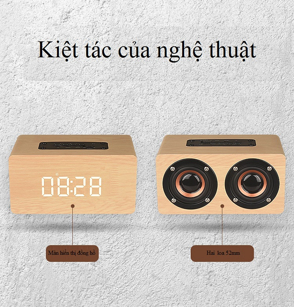 [Có Bảo Hành] LOA BLUETOOTH SIÊU TRẦM CÓ ĐỒNG HỒ W5 - Hàng Nhập Khẩu