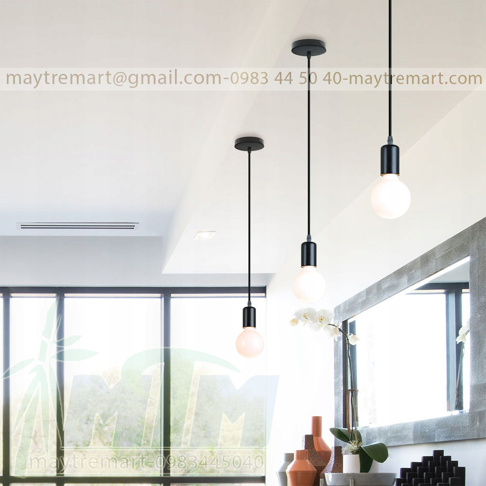 Dây đui cốc thả trang trí đèn lồng gỗ - đèn mây tre
