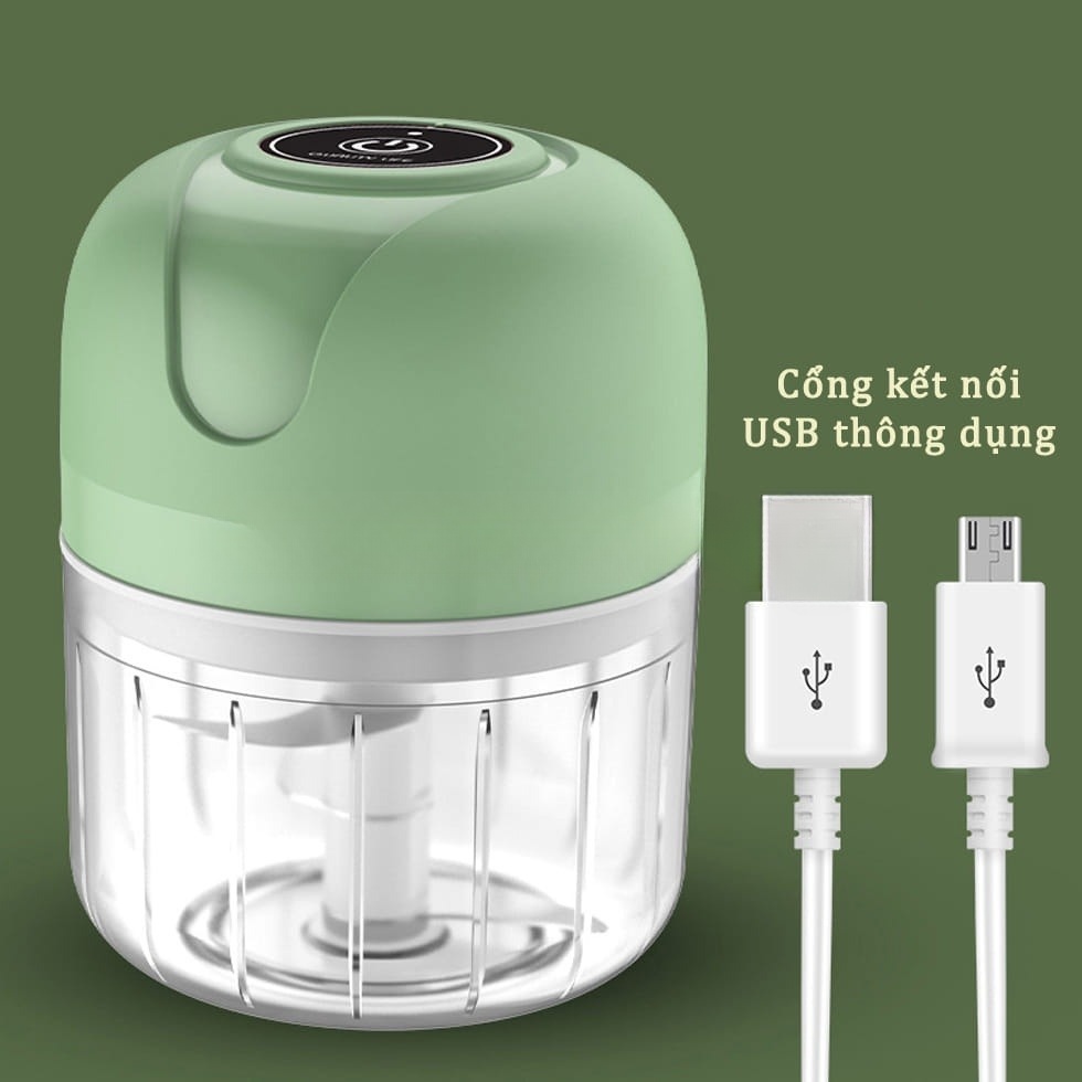 Máy Xay Tỏi Ớt Mini 250ml Tích Điện