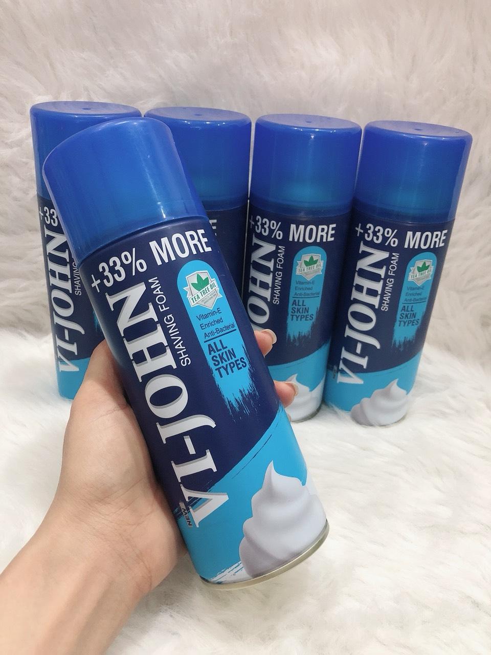 Bọt Cạo Râu VI-JOHN Trà Xanh 400ml