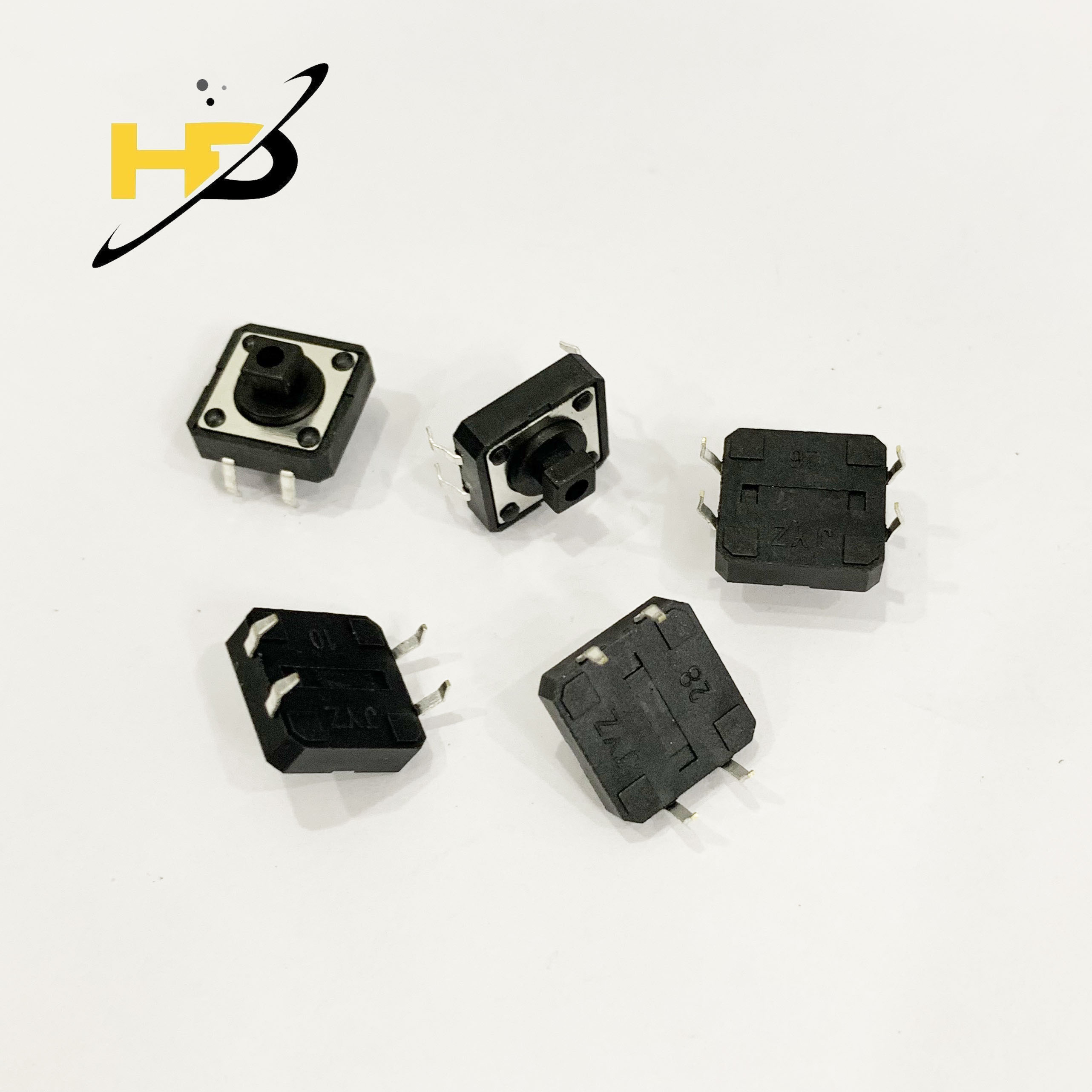 Combo 10 Nút Nhấn 12x12x7.3mm Màu Đen 4 Chân (Mới)
