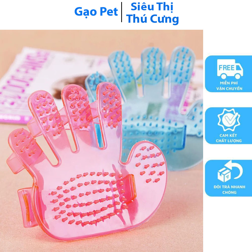 [Hoàn Tiền 10%] Găng tay tắm massage, loại bỏ lông rụng cho chó mèo