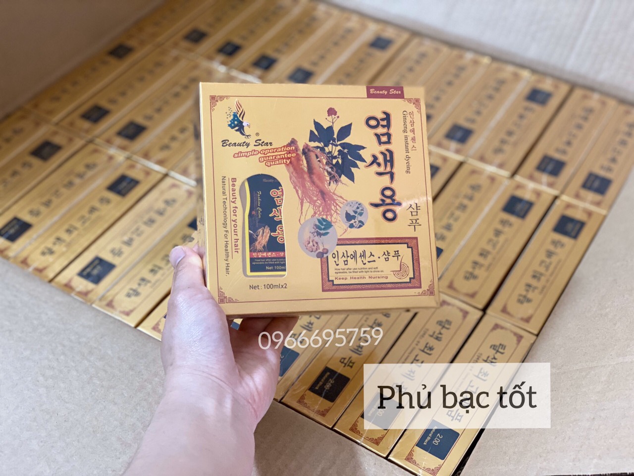 Dầu Gội Nhuộm Đen Tóc Beauty Star - Hàn Quốc (2 chai x 100ml)