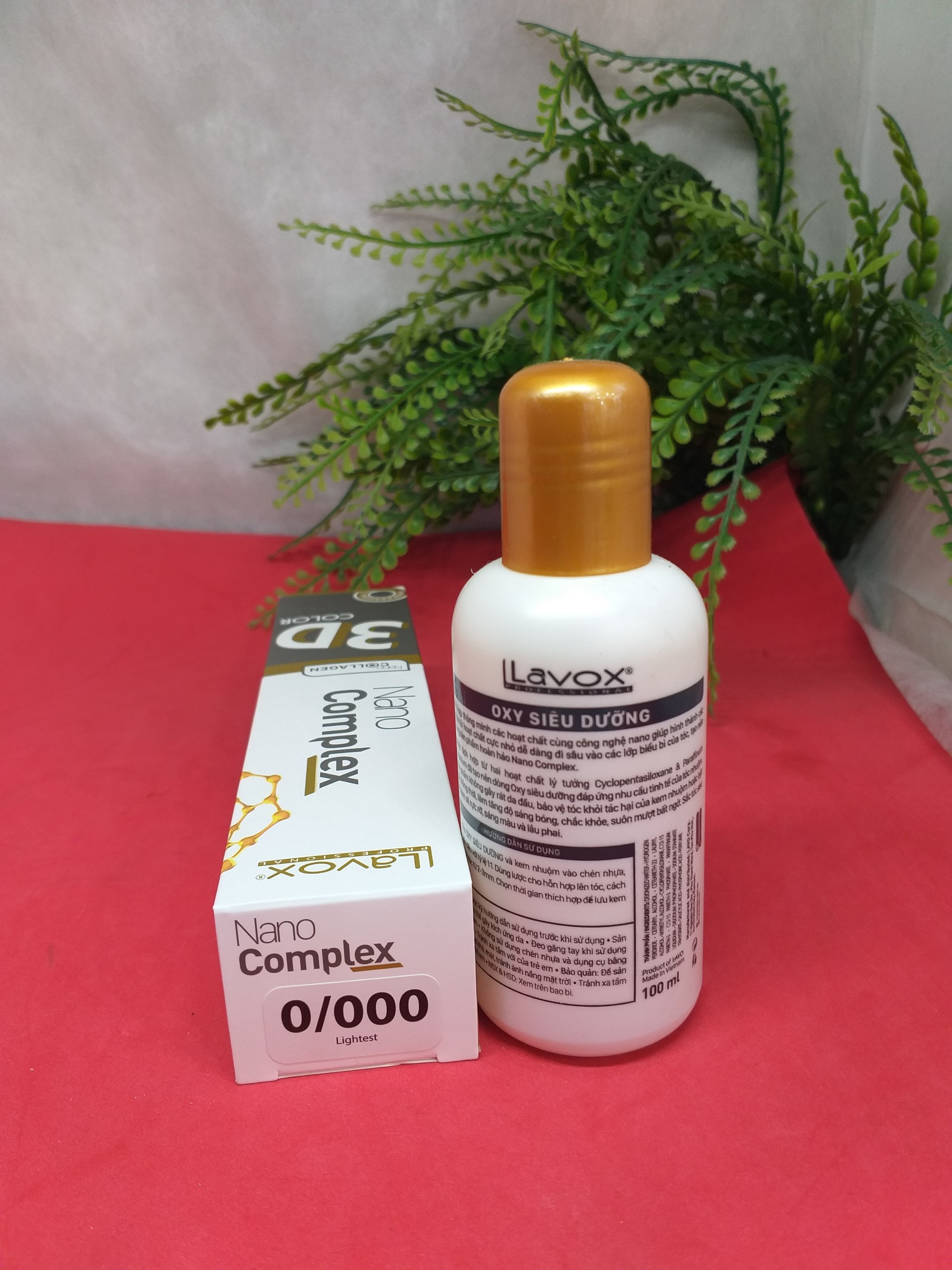 [HCM]Combo kem nhuộm tóc Lavox 00/00 & Oxy Lavox Nano Complex 100ml