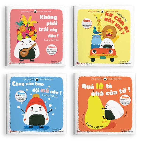 Sách Ehon - Combo 4 cuốn Chơi cùng Giri - Chú bé cơm nắm P1 - Dành cho bé từ 0 - 6 tuổi