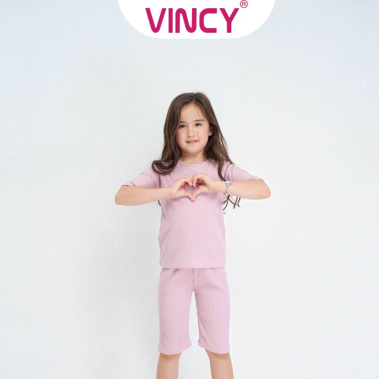 [Mua 3 giảm 20%, mua 2 giảm 15%] Bộ Đồ Thun Lửng Bé Gái Vincy KTL012W32