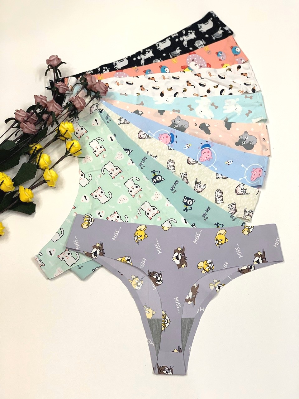 🌈 Combo 5 Quần Lọt Khe Su Họa Tiết VORONIN 1598 – Phong Cách Trẻ Trung, Mềm Mịn, Co Giãn 🌈