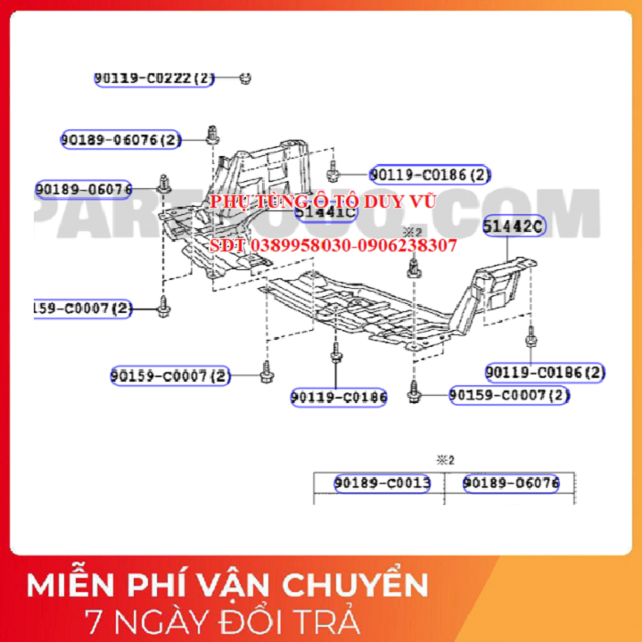 chắn bùn gầm máy toyota vios đời 2008-2013