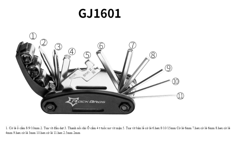 Bộ lục giác sửa chữa xe đạp - dụng cụ đa năng 16 in 1