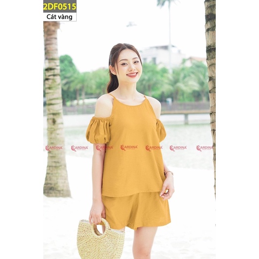 Bộ yếm đũi tay phồng cardina