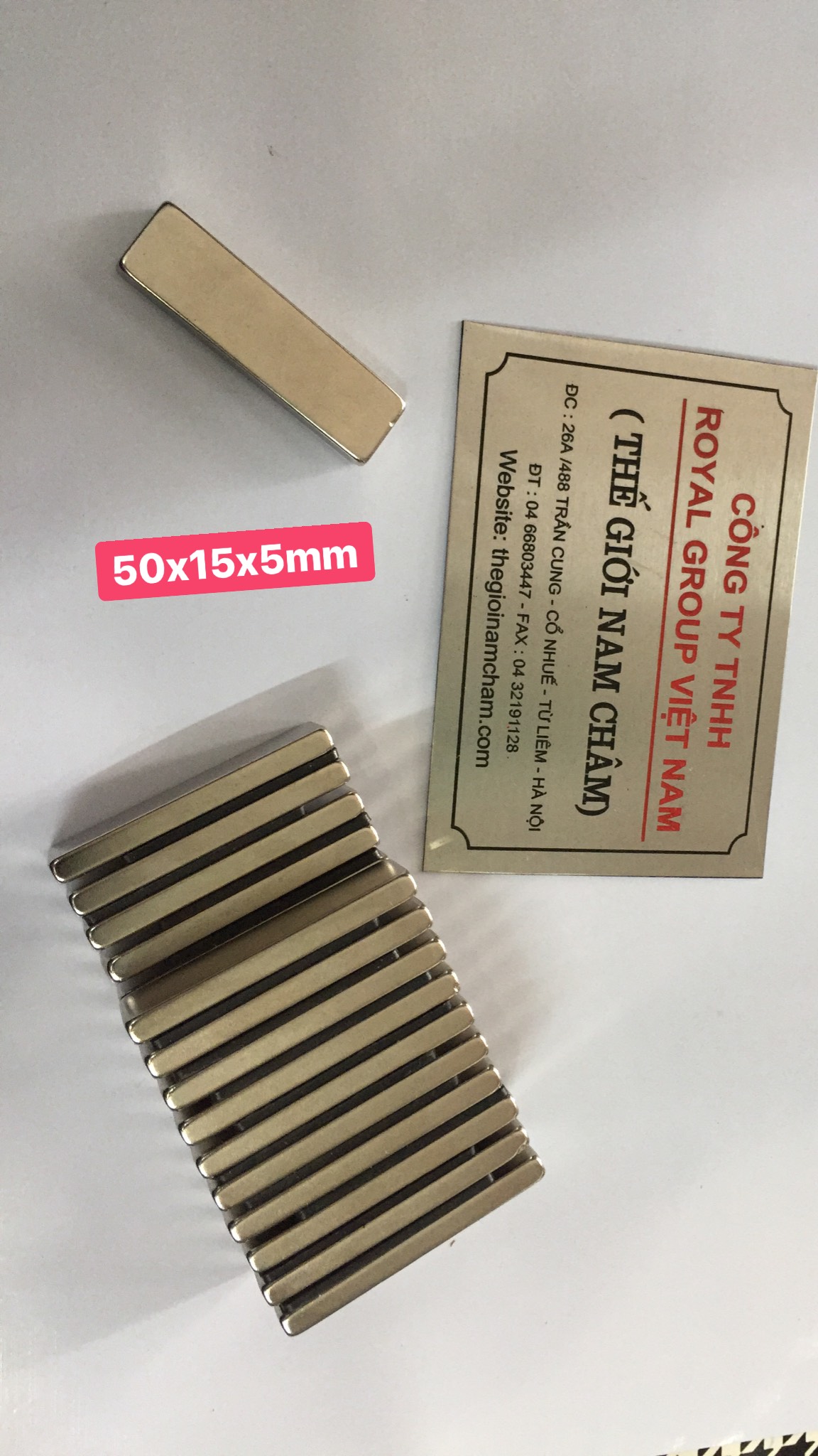 Bộ 10 viên Nam châm đất hiếm 50x15x5mm