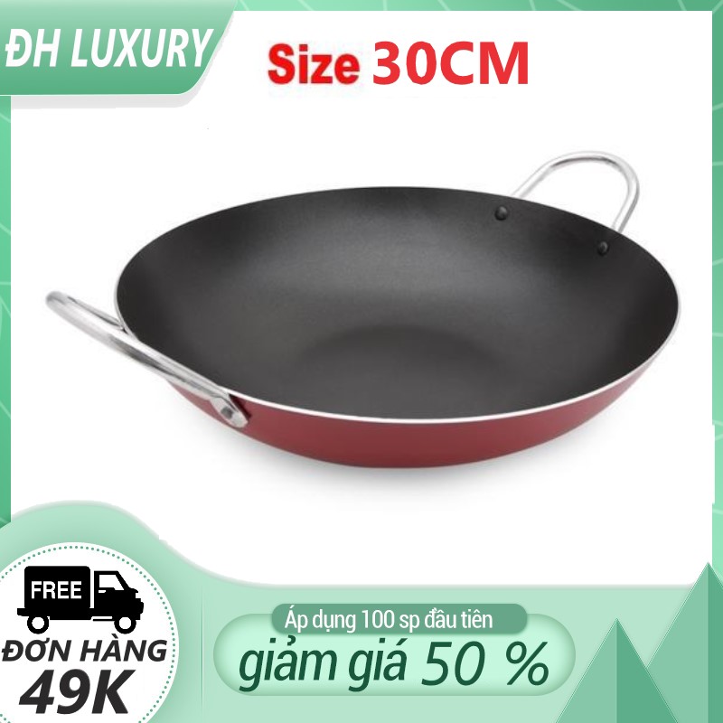 Chảo trơn chống dính sâu lòng 2 quai công nghệ Hàn Quốc đủ size