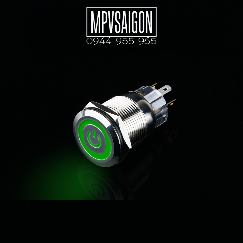 Công tắc 19mm LED nguồn/ MPVSAIGON – 19mm LED latching push button switch (Power sign)
