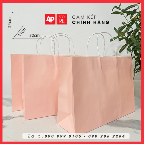 01 TÚI KRAFT HỒNG 120GSM - NHIỀU SIZE