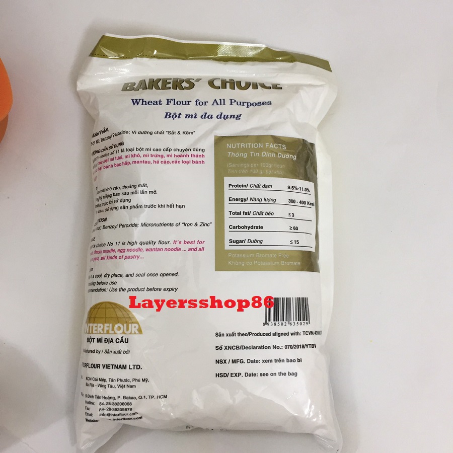 BỘT MÌ SỐ BAKERCHOICE CHUYÊN DỤNG LÀM BÁNH BÔNG LAN SỐ 8