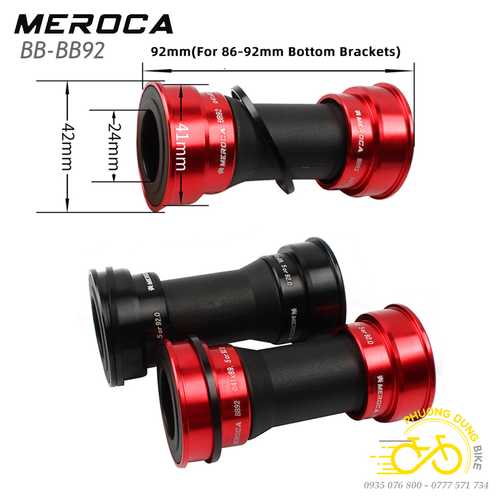 Meroca Bb92 Hollow Core Bicycle Center Shaft (Bb Pressed)