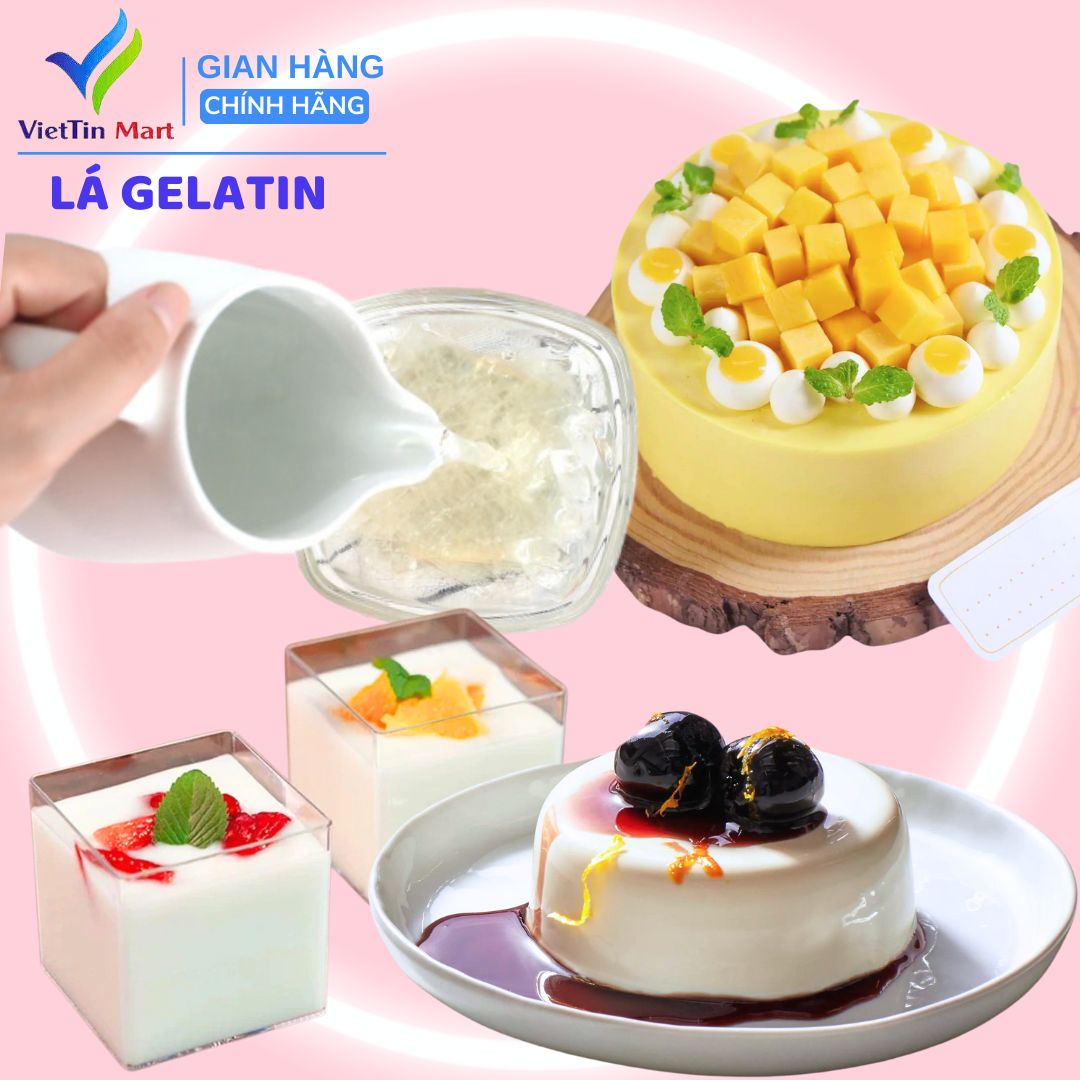2 lá gelatine (làm bánh, kẹo) -Viettin Mart