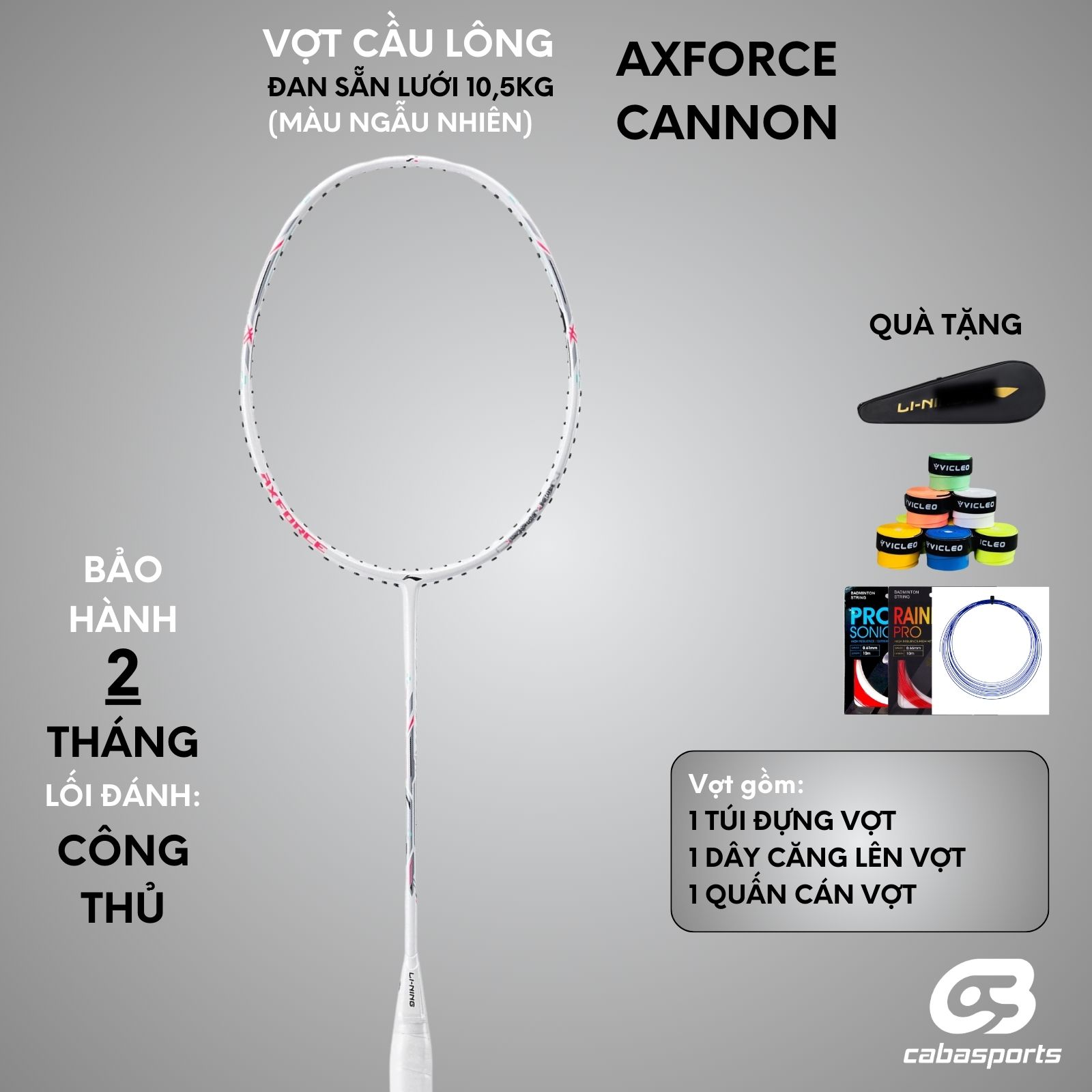 Vợt cầu lông Lining Axforce Cannon, Lining HC1000, Lining Halbertec 2000 tặng quấn cán vợt cầu lông