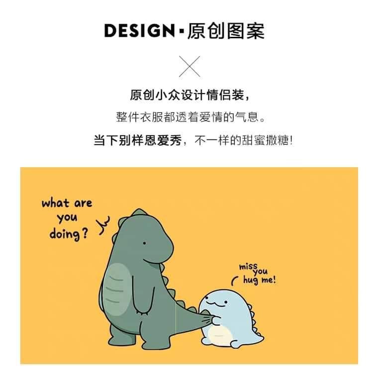 Áo đôi hoodie khủng long What are DTR1119