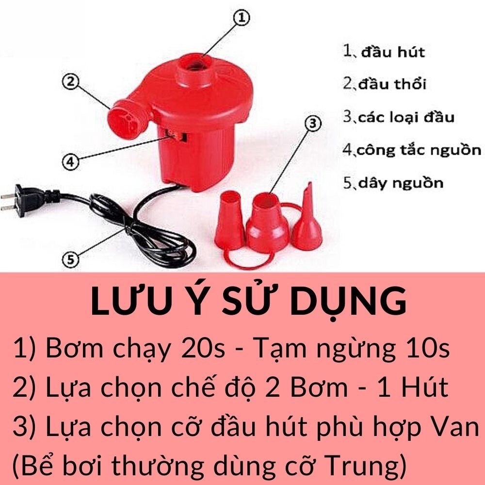 Bơm 2 chiều hút thổi bể bơi, phao bơi