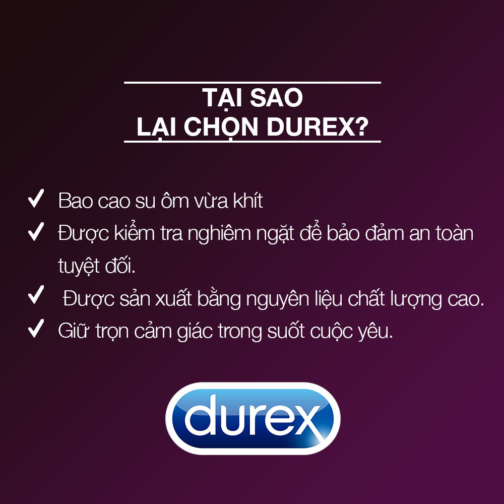 Bao Cao Su Durex Kéo Dài Thời Gian Size 52mm Performa Hasaki Sản Phẩm Chính Hãng
