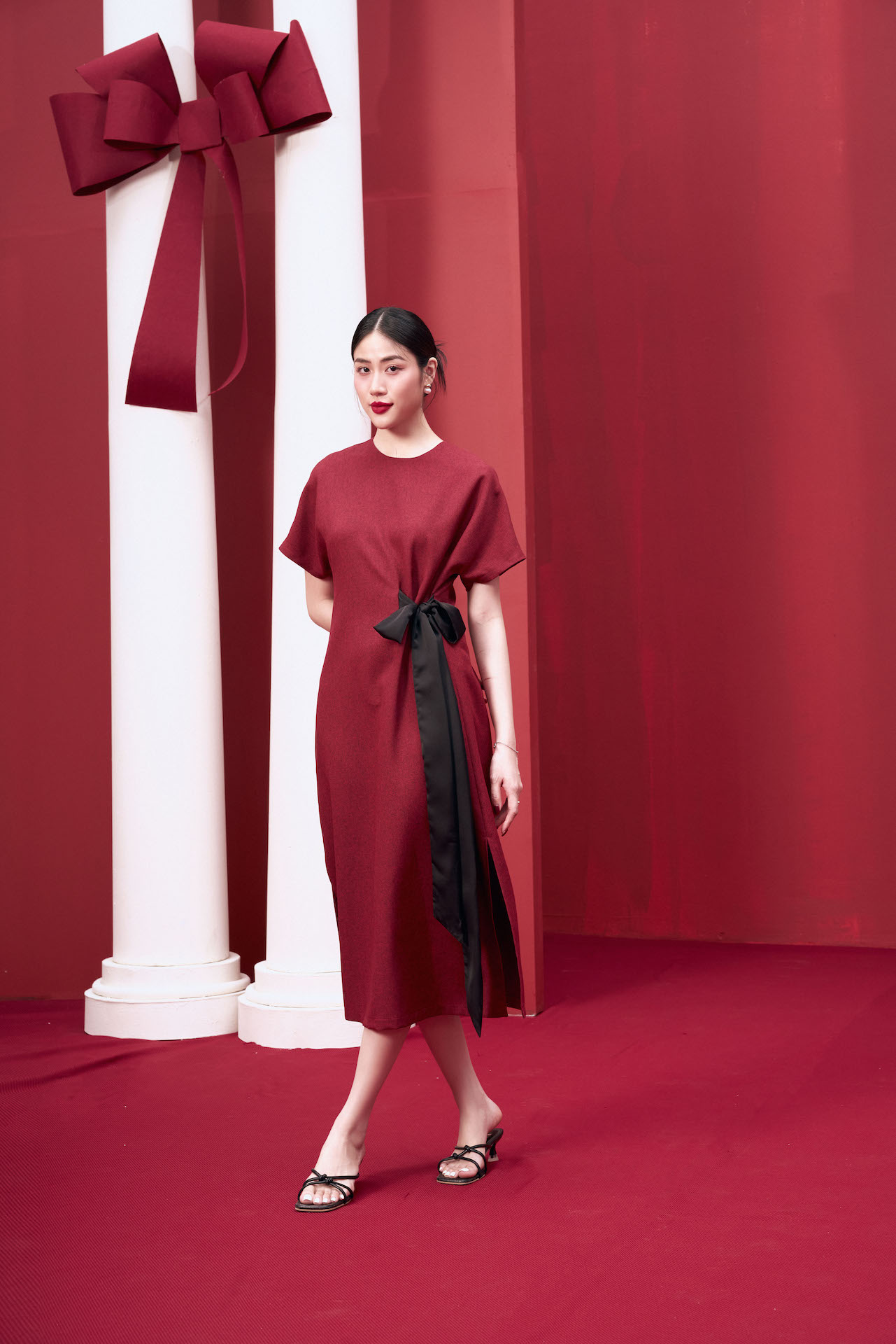 RẬP - Đầm Đỏ Nơ Đen - XMAS 20 - FS