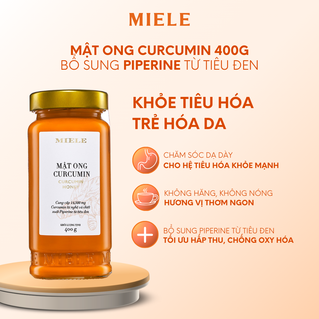 Mật ong nghệ curcumin Miele 250g, 400g, 700g