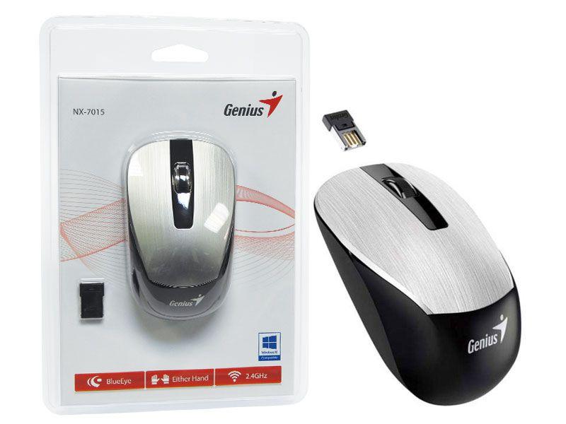 Chuột không dây Genius NX-7015 (Đen phối Bạc)