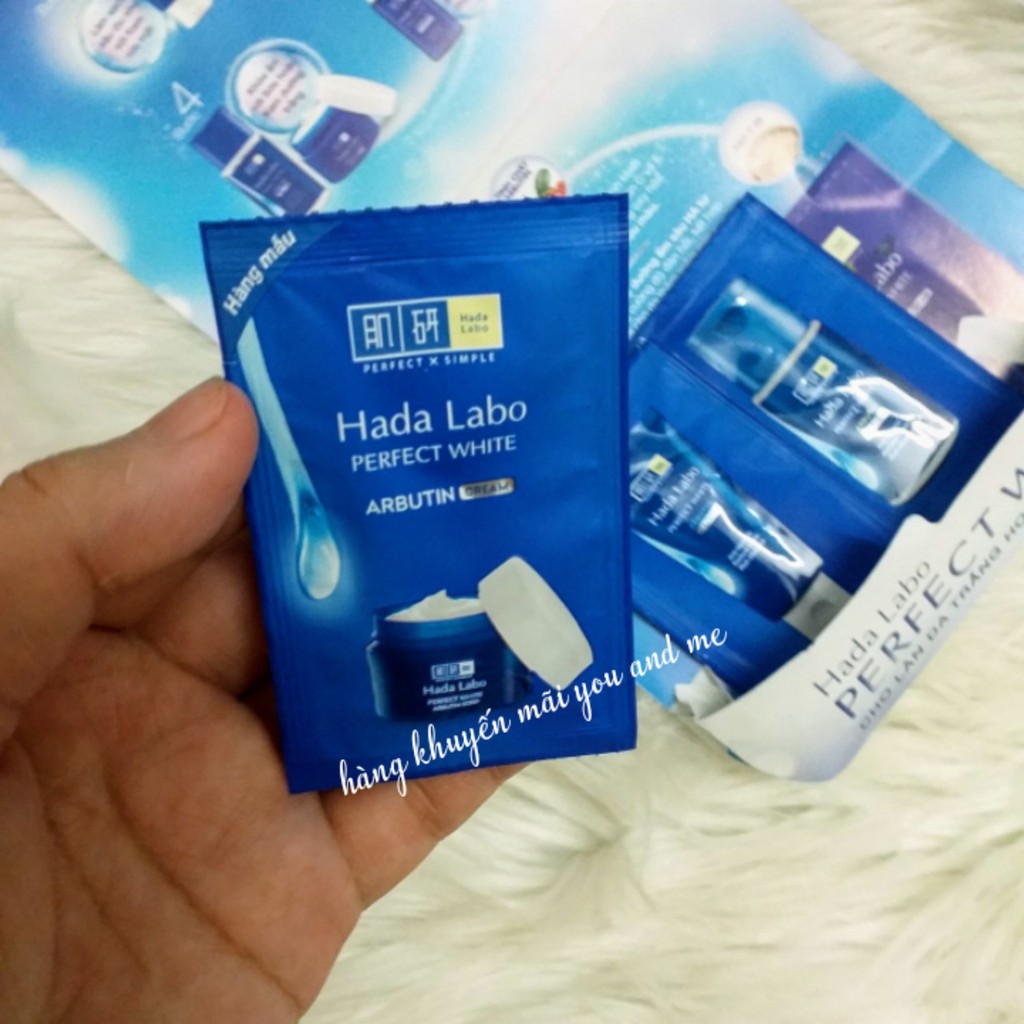 Combo 5 Bộ 3 gói mẫu dùng thử dưỡng trắng da Hada Labo