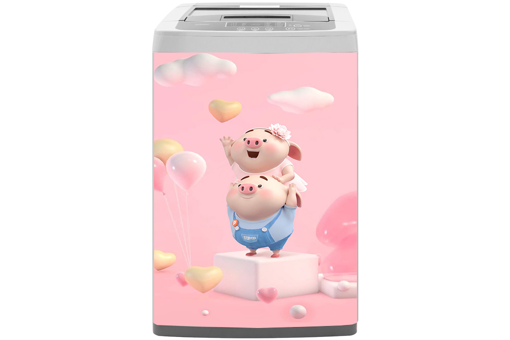 Decal dán máy giặt chất liệu cao cấp- Pig 2022