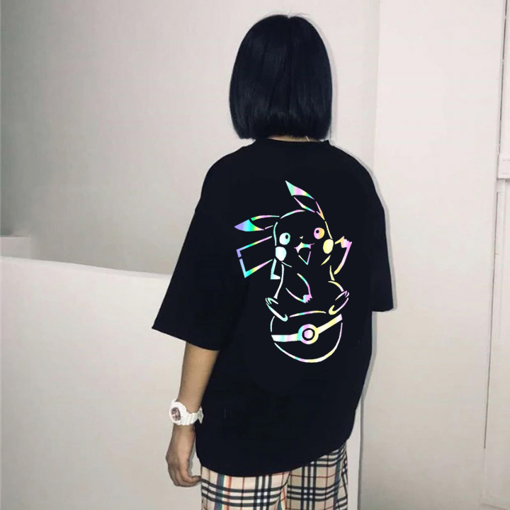 [HCM]ÁO THUN PHẢN QUANG 7 MÀU TAY LỠ PIKACHU NAM NỮ