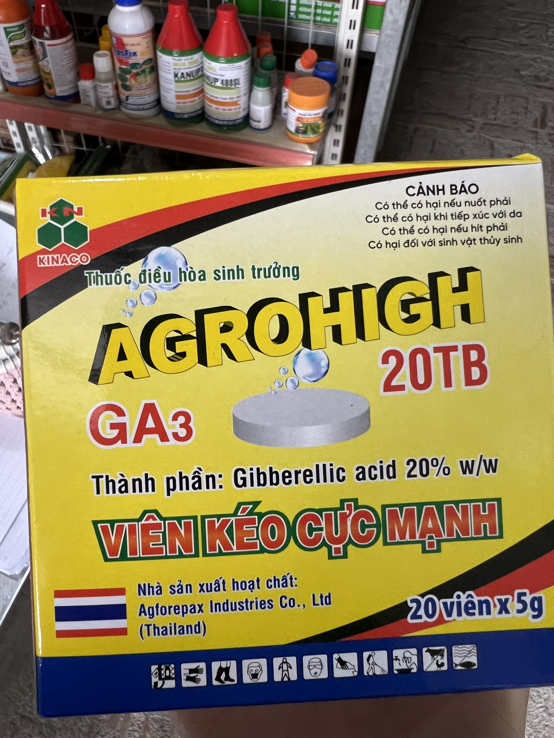 GA3 Thái Lan Điều hoà sinh trưởng cho cây trồng (viên 5gr)