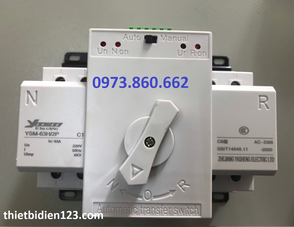 Cầu dao đảo chiều tự động ATS 2P 63A