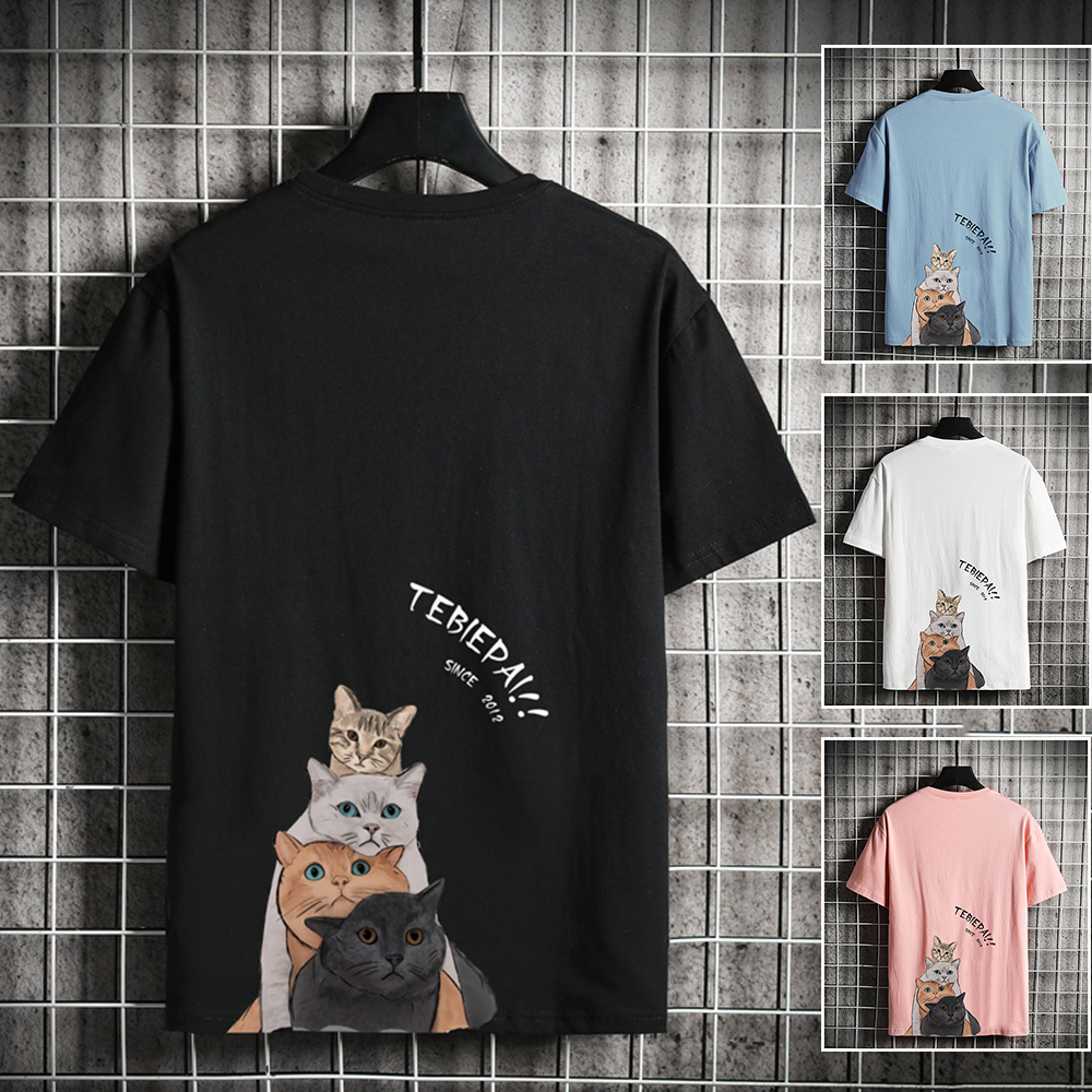 Áo Thun Nam Nữ Cổ Tròn Tay Ngắn In Hình Các Chú Mèo Đáng Yêu Thời Trang Hàn Quốc Hot Trend 2024 FORHIMCS2 AO TOP NAM 90000160C