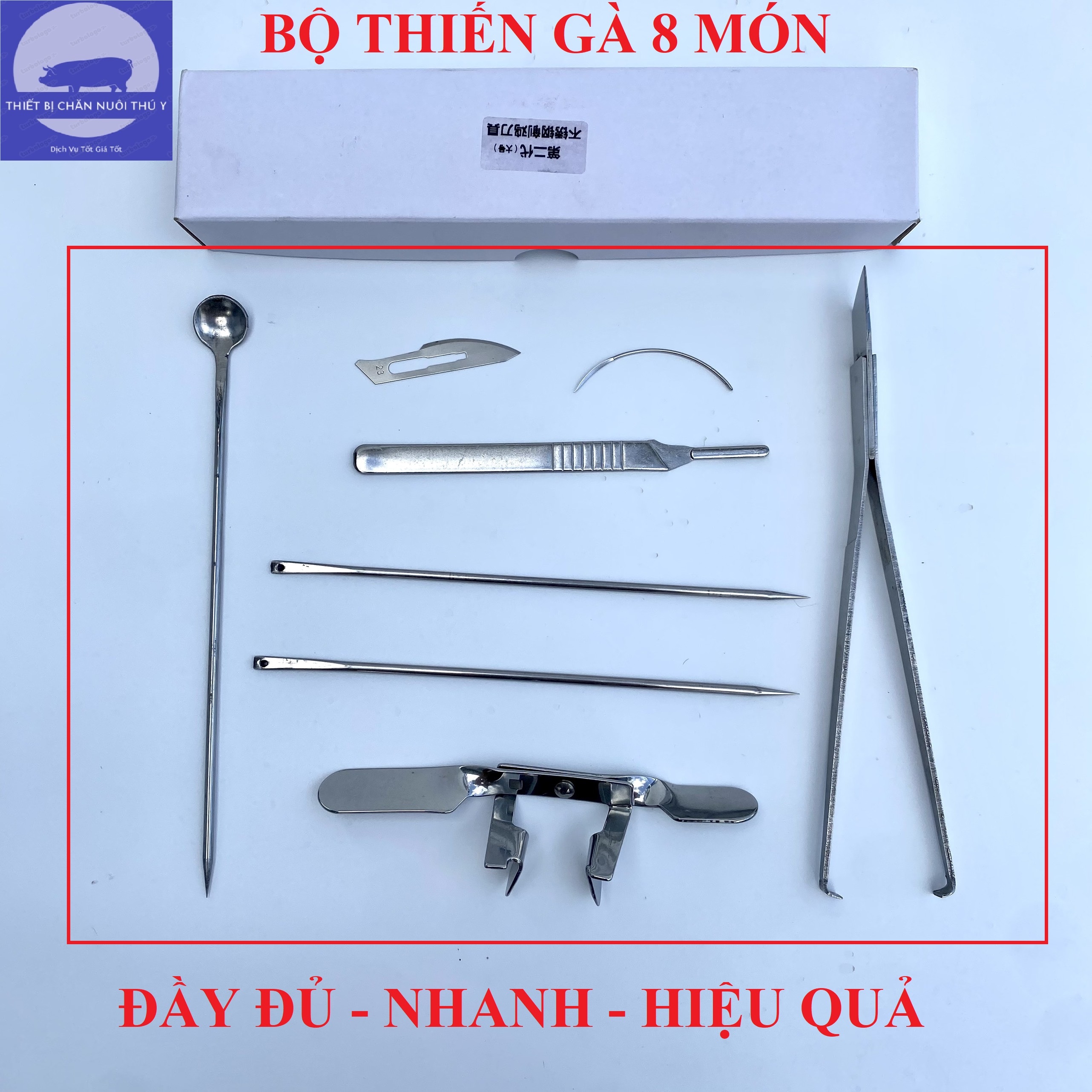 BỘ DỤNG CỤ THIẾN GÀ 8 MÓN ĐẦY ĐỦ NHẤT