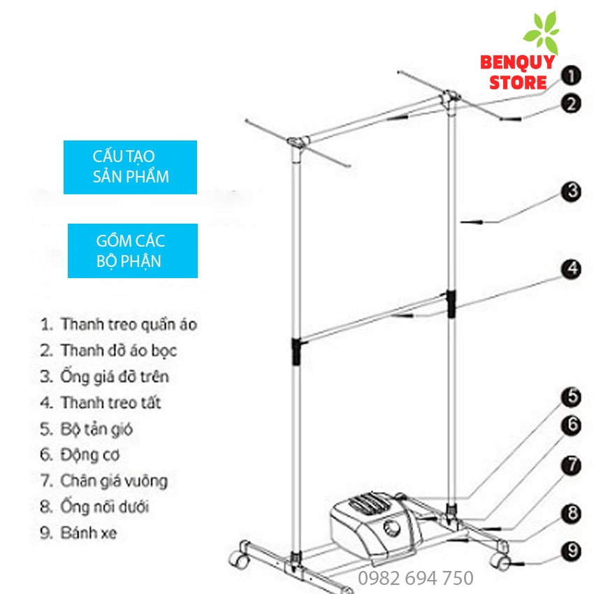 Tủ Sấy Quần Áo 2 Tầng Diệt Khuẩn Công Suất Lớn 1300W, Có Điều Khiển Từ Xa