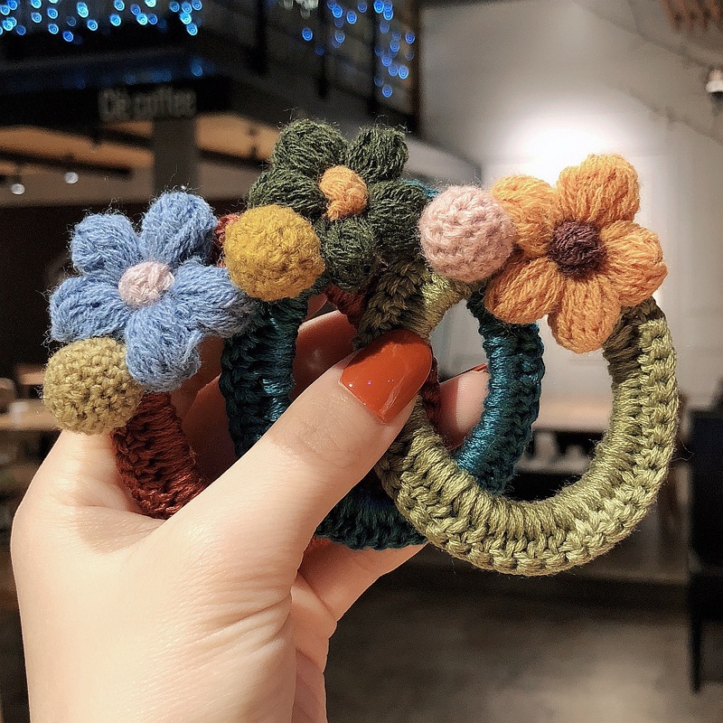 (GIÁ SỈ) CỘT TÓC HOA LEN HÀNG XUẤT KOREA XINH XẮN (NHIỀU MÀU)