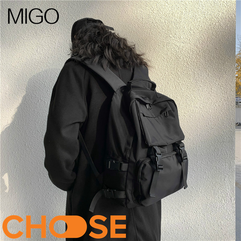 Balo Nam Nữ ULZZANG BASIC ĐEN Vải Dày Chống Thấm Choose BB1301
