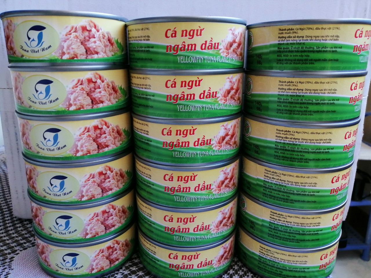 Com bo 12 lon cá ngừ ngâm dầu (thịt xé) 140g