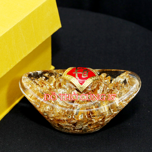 Thỏi vàng thủy tinh phong thủy [ may mắn thu hút tài lộc ]