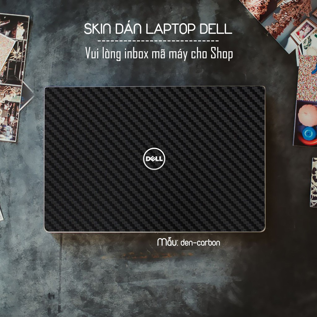 [SALE HOT] Miếng Skin dán cho Laptop Dell màu Chrome đen carbon (inbox mã máy cho Shop nhé)