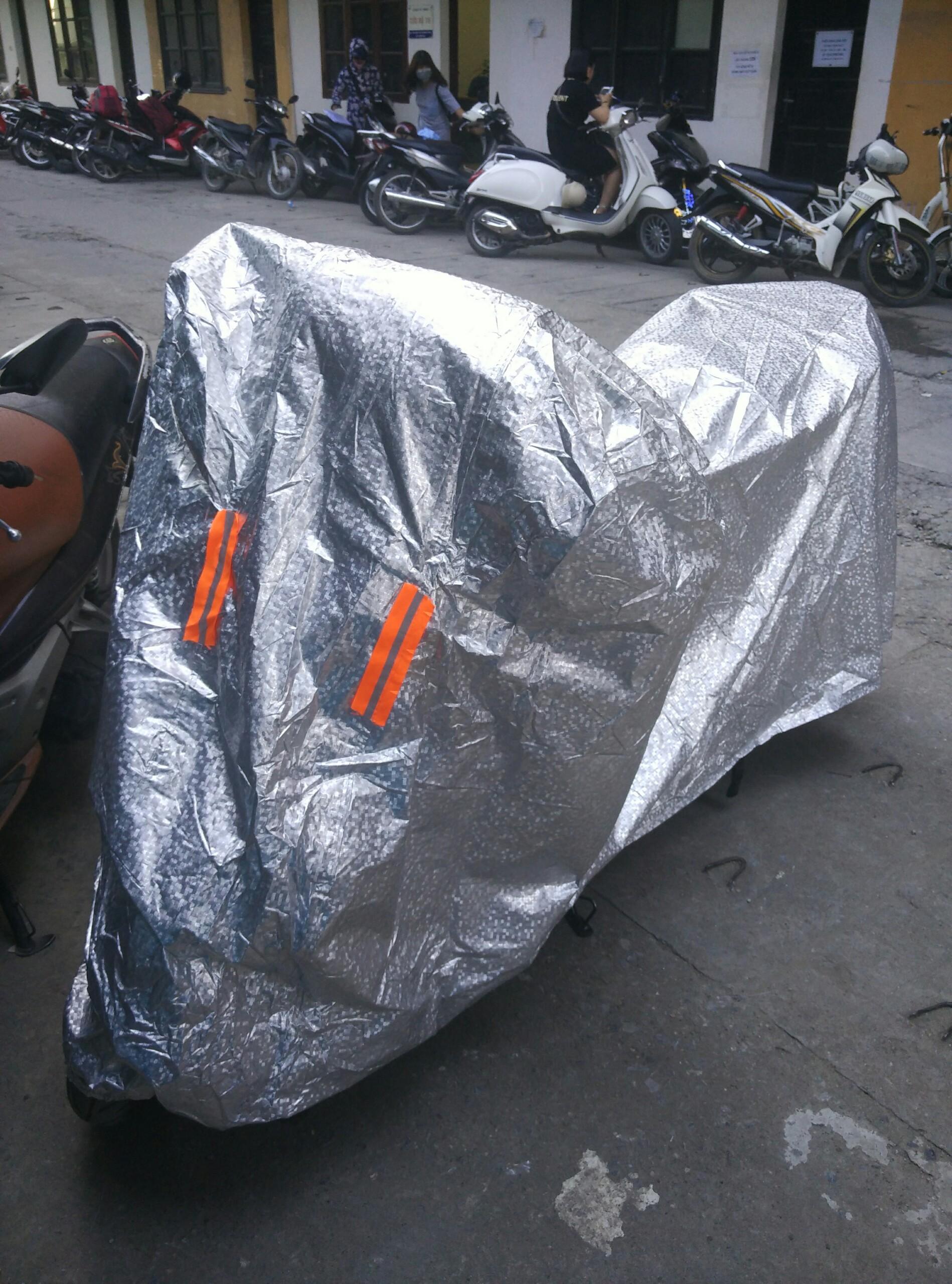 Bạt phủ xe ga SH 150, NVX, Medley - Bạc phản quang